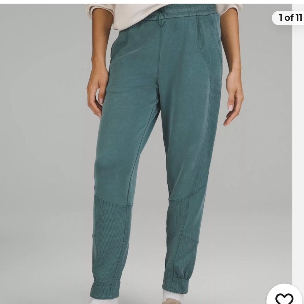Lululemon Storm Teal Softstream Brushed Ribbed Jogger Pants